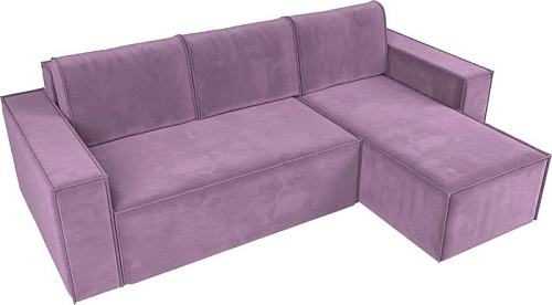 Угловой диван Mebelico Куба угловой 108656 (правый, БНП, микровельвет, сиреневый)