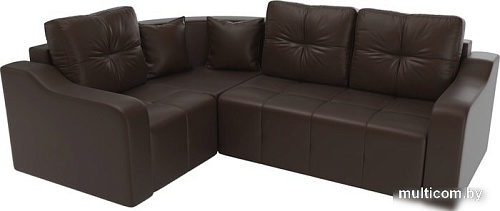 Угловой диван Mebelico Кембридж угловой 108831 (левый, экокожа, коричневый)