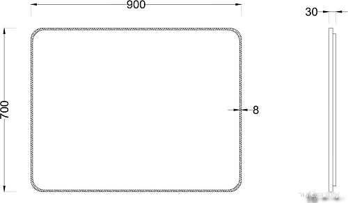 Roxen Зеркало Simon 510205-90B 90x70