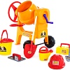 Бетономешалка игрушечная Полесье Бетономешалка Construct + набор каменщика №7 50649