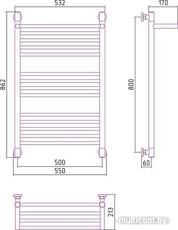 Полотенцесушитель Сунержа Богема с полкой+ 800x500 31-0223-8050