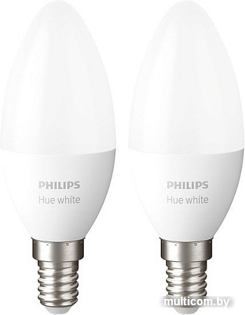 Светодиодная лампа Philips Hue White E14 2700K 5.5 Вт (2 шт)