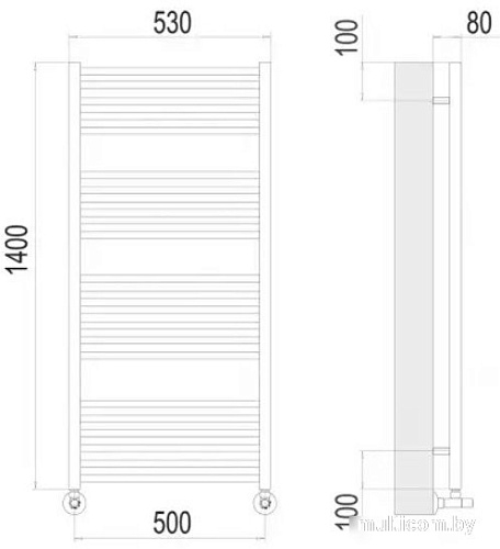 Полотенцесушитель TERMINUS Сицилия П22 500x1400 (хром)