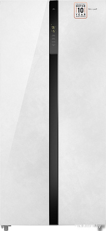 Холодильник side by side Weissgauff WSBS 500 Inverter NoFrost White Rock Glass