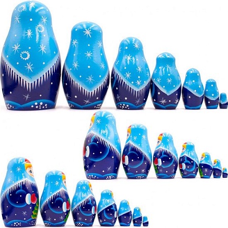 Развивающая игра Брестская Матрешка Снегурочка (набор 7 шт)