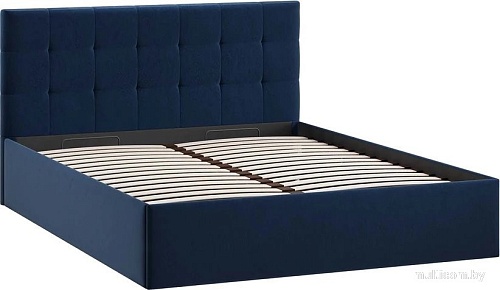 Кровать Трия Джоли Универсальная с ПМ Тип 1 140x200 (микровелюр Wellmart Blue)