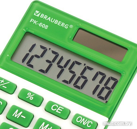 Калькулятор BRAUBERG PK-608-GN 250520 (зеленый)