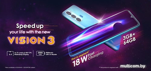 Смартфон Itel Vision 3 3GB/64GB (мятный)