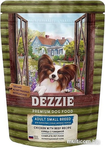 Сухой корм для собак Dezzie Adult Dog Small Breed (для взрослых мелких пород с курицей и говядиной) 800 г