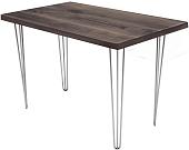 Кухонный стол Buro7 Грасхопер 110 (классика, дуб мореный/серебро)