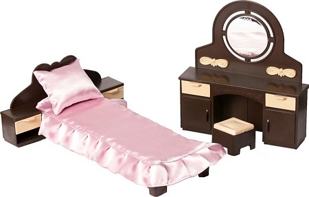 Аксессуары для кукольного домика Огонек Набор мебели для спальни Коллекция С-1303