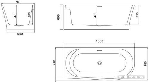 Ванна BelBagno BB410 150x78 (левая)