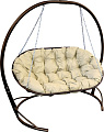 Подвесной диван M-Group Мамасан 12120201 (коричневый/бежевая подушка)