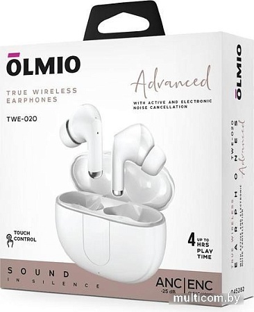Наушники Olmio TWE-020 (белый)