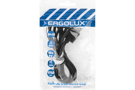 Кабель Ergolux ELX-CDC01P-C02 ПРОМО USB Type-A - microUSB (1 м, черный)