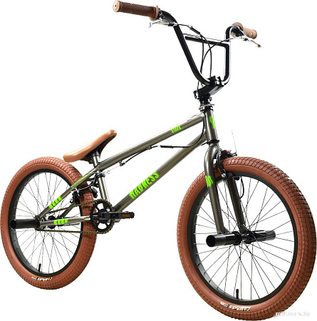 Велосипед Stark Madness BMX 2 2025 (графит/зеленый неон/песочный)