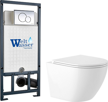 Унитаз подвесной Saniteco KW-9003W + Marberg 507 + Marberg 507 RD CR
