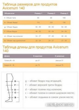 Гольфы компрессионные Aries Avicenum 140 тонкие с закрытым носком 9999 (S, normal)