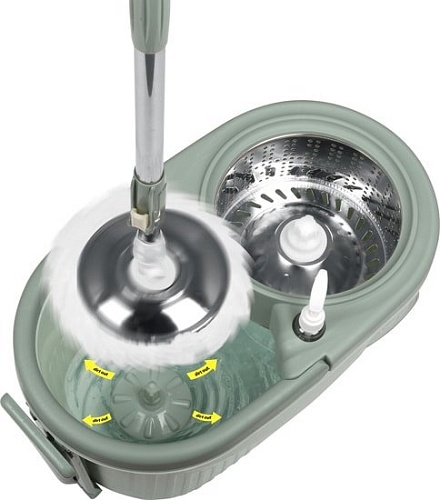 Швабра с отжимом Lamart Spin LT8053