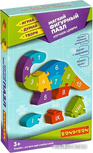 Мозаика/пазл Bondibon Динозаврик Изучаем цифры ВВ4218