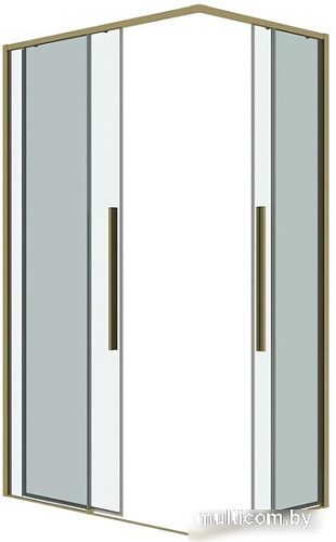 Душевой уголок Grossman Galaxy 110x80x195 300.K33.01.1180.32.00 (золото сатин/прозрачное стекло)