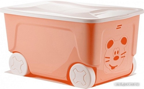 Ящик для хранения Lalababy Play With Me на колесах LA103211040 (50 л, персиковая карамель)