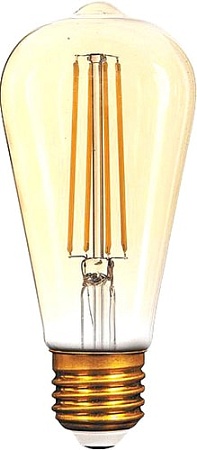 Светодиодная лампа Gauss LED Filament ST64 E27 8W Golden 2400К 157802008