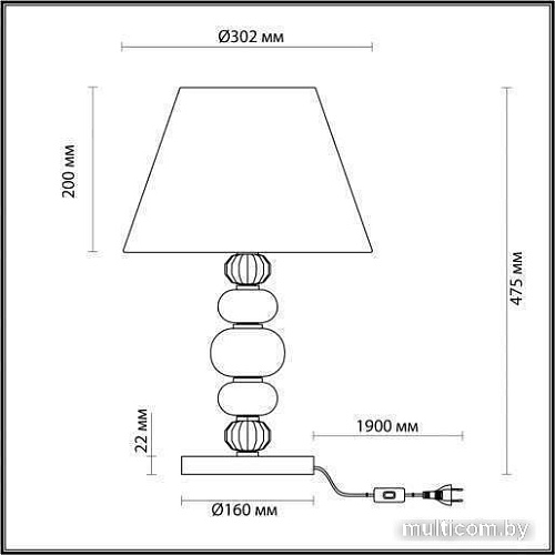 Настольная лампа Odeon Light 4896/1T