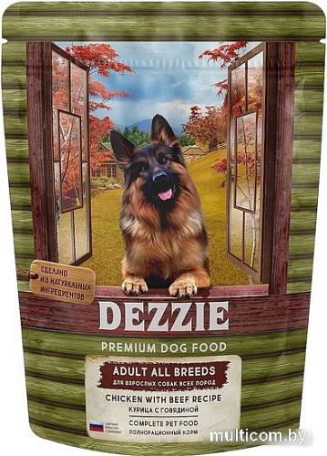 Сухой корм для собак Dezzie Adult Dog All Breeds (для всех взрослых пород с курицей и говядиной) 800 г