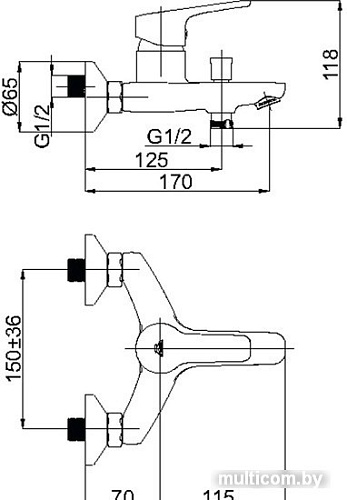 Смеситель Rubineta Uno-10 [N10071]