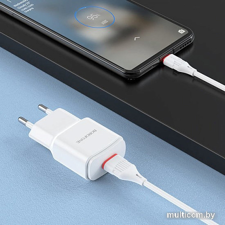 Сетевое зарядное Borofone BA48A USB Type-C (белый)