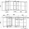 Угловая кухня Интерлиния Мила Лайт 1.2x1.7 (ясень светлый/ясень темный)