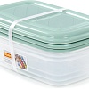 Набор контейнеров Полесье №41 2.7л с крышками 73843 (3 шт, прозрачный/бледно-оливковый)