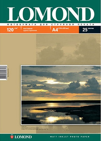 Фотобумага Lomond Односторонняя матовая A4 120г/м2 25л (0102030)