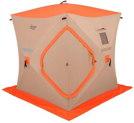 Палатка для зимней рыбалки Premier Fishing Куб 1.8х1.8 (белый/оранжевый)