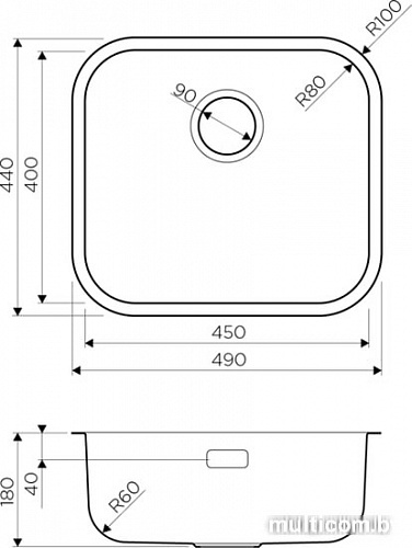 Кухонная мойка Omoikiri Omi 49-U-AB