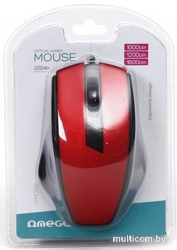 Мышь Omega OM08R (красный)