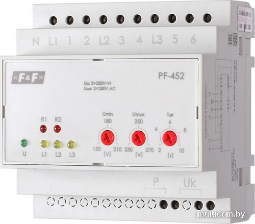 Реле контроля фаз Евроавтоматика F&F PF-452 EA04.005.004