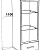 Шкаф-витрина НК-Мебель Gloss 71373112 (белый/белый глянец)