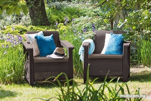 Набор садовой мебели Keter Corfu II Duo 223194 (коричневый)