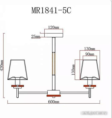 Люстра средней высоты Myfar Daniel MR1841-5C