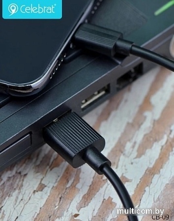 Кабель Celebrat CB-09 Lightning (1 м, черный)