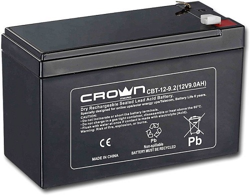 Аккумулятор для ИБП CrownMicro CBT-12-9.2 (12В/9.2 А&middot;ч)