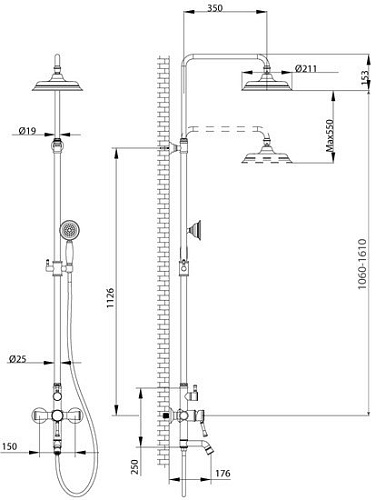 Душевая система Lemark LM6362RB
