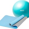 Набор для йоги Sundays Fitness Фитбол 75см IR97403 + Коврик IRBL17107 (голубой, голубой)