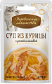 Лакомство для кошек Деревенские лакомства Суп из курицы с уткой и тыквой 35 г