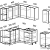 Готовая кухня Интермебель Микс Топ-14 1.9x1.6м левая (дуб каньон-вудлайн кремовый-венато)