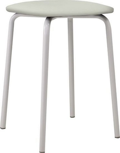 Табурет Гальваник Вега (эмаль белый муар/santorini 0402 белый)