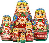 Развивающая игра Брестская Матрешка Девушка с ромашками и васильками в белорусском костюме (набор 7)