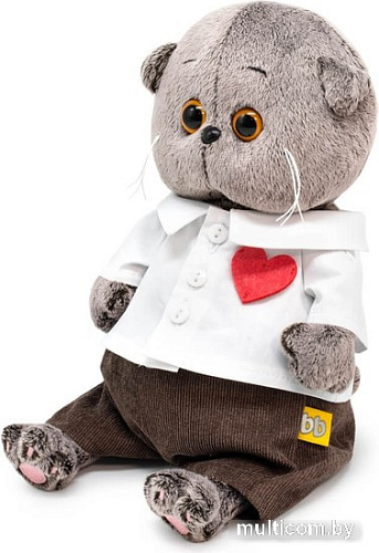 Классическая игрушка BUDI BASA Collection Басик Baby в рубашке с сердечком BB-129